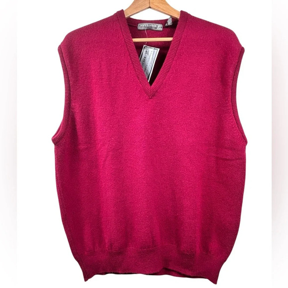 Cooper & Roe burgundy lambswool vest, XL, Eclectic Grandpa, knit wool Comfy - Picture 1 of 9